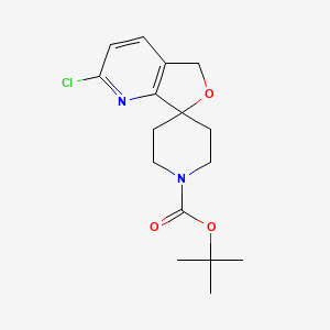 molecular formula C16H21ClN2O3 B13490271 tert-Butyl 2-chloro-5H-spiro[furo[3,4-b]pyridine-7,4'-piperidine]-1'-carboxylate 