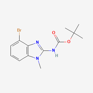 molecular formula C13H16BrN3O2 B13490281 tert-butyl N-(4-bromo-1-methyl-1H-1,3-benzodiazol-2-yl)carbamate 