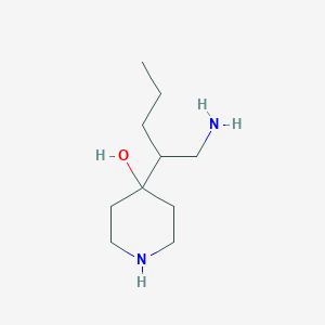 molecular formula C10H22N2O B13490309 4-(1-Aminopentan-2-yl)piperidin-4-ol 