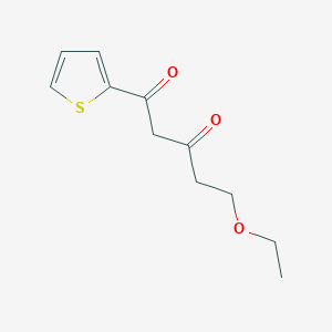 molecular formula C11H14O3S B13490331 5-Ethoxy-1-(thiophen-2-yl)pentane-1,3-dione 