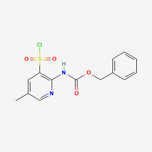 molecular formula C14H13ClN2O4S B13490392 Benzyl (3-(chlorosulfonyl)-5-methylpyridin-2-yl)carbamate 