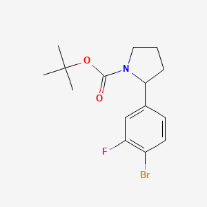 molecular formula C15H19BrFNO2 B13490396 Tert-butyl 2-(4-bromo-3-fluorophenyl)pyrrolidine-1-carboxylate 