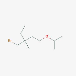 molecular formula C10H21BrO B13490421 3-(Bromomethyl)-1-isopropoxy-3-methylpentane 