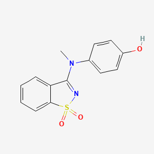 molecular formula C14H12N2O3S B1349043 4-[(1,1-Dioxido-1,2-benzisothiazol-3-YL)(methyl)amino]phenol CAS No. 314036-10-7