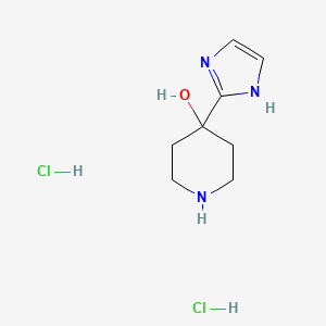 molecular formula C8H15Cl2N3O B13490453 4-(1H-imidazol-2-yl)piperidin-4-ol dihydrochloride 