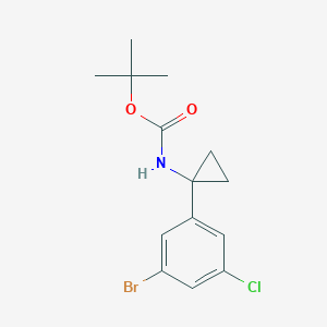 molecular formula C14H17BrClNO2 B13490463 tert-Butyl (1-(3-bromo-5-chlorophenyl)cyclopropyl)carbamate 