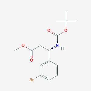 molecular formula C15H20BrNO4 B13490471 N-Boc-(S)-3-amino-3-(3-bromophenyl)propanoic acid methyl ester 