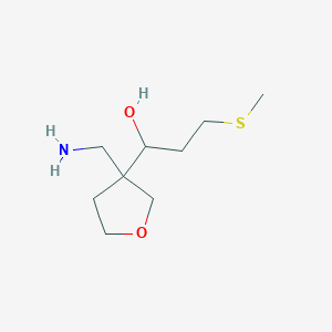 molecular formula C9H19NO2S B13490514 1-(3-(Aminomethyl)tetrahydrofuran-3-yl)-3-(methylthio)propan-1-ol 