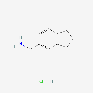 molecular formula C11H16ClN B13490515 1-(7-methyl-2,3-dihydro-1H-inden-5-yl)methanamine hydrochloride 