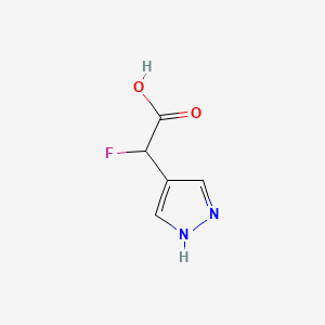 molecular formula C5H5FN2O2 B13490517 2-fluoro-2-(1H-pyrazol-4-yl)acetic acid 