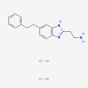 molecular formula C17H21Cl2N3 B13490532 2-[5-(2-phenylethyl)-1H-1,3-benzodiazol-2-yl]ethan-1-amine dihydrochloride 