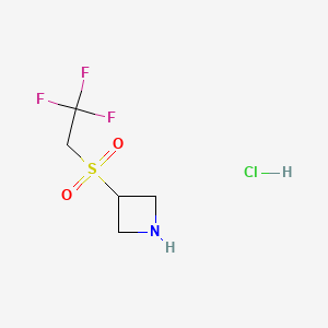 molecular formula C5H9ClF3NO2S B13490588 3-(2,2,2-Trifluoroethanesulfonyl)azetidine hydrochloride 