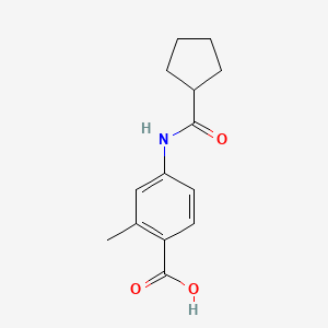 molecular formula C14H17NO3 B13490633 4-Cyclopentaneamido-2-methylbenzoic acid 