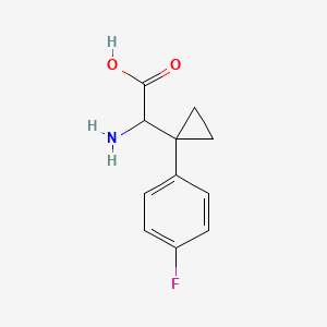 molecular formula C11H12FNO2 B13490655 2-Amino-2-[1-(4-fluorophenyl)cyclopropyl]acetic acid 