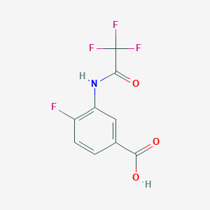 molecular formula C9H5F4NO3 B13490666 4-Fluoro-3-(2,2,2-trifluoroacetamido)benzoic acid 