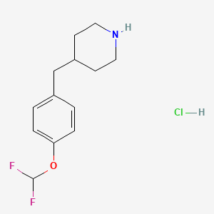 molecular formula C13H18ClF2NO B13490752 4-{[4-(Difluoromethoxy)phenyl]methyl}piperidine hydrochloride 