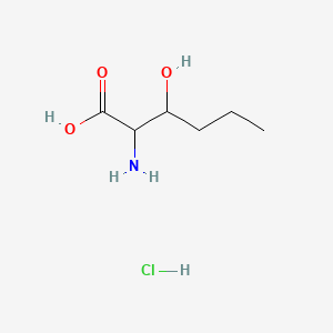 molecular formula C6H14ClNO3 B13490753 2-Amino-3-hydroxyhexanoic acid hydrochloride 