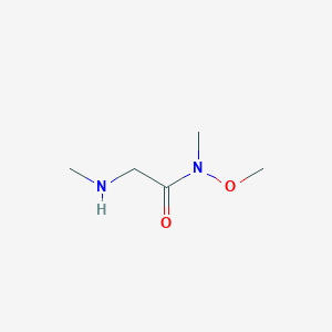 molecular formula C5H12N2O2 B13490759 N-methoxy-N-methyl-2-(methylamino)acetamide 