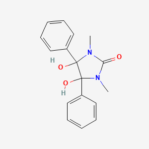 molecular formula C17H18N2O3 B1349083 4,5-Dihydroxy-1,3-dimethyl-4,5-diphenylimidazolidin-2-one CAS No. 66242-64-6