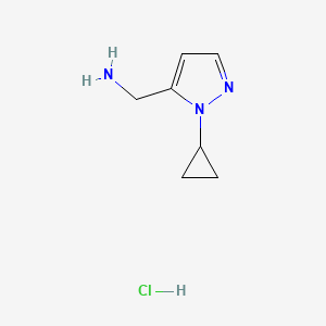 1-(1-cyclopropyl-1H-pyrazol-5-yl)methanamine hydrochloride