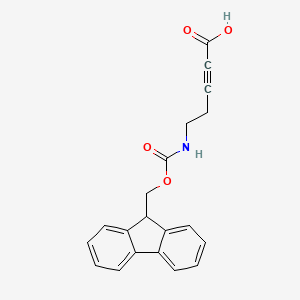 molecular formula C20H17NO4 B13490853 5-({[(9H-fluoren-9-yl)methoxy]carbonyl}amino)pent-2-ynoic acid 