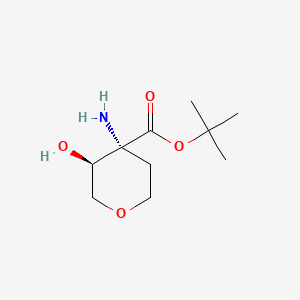 molecular formula C10H19NO4 B13490859 rac-tert-butyl (3R,4S)-4-amino-3-hydroxyoxane-4-carboxylate 