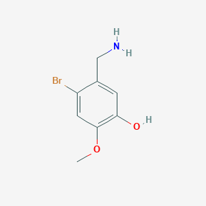 molecular formula C8H10BrNO2 B13490886 5-(Aminomethyl)-4-bromo-2-methoxyphenol 