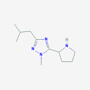 molecular formula C11H20N4 B13490898 3-Isobutyl-1-methyl-5-(pyrrolidin-2-yl)-1h-1,2,4-triazole 