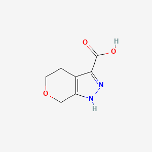 molecular formula C7H8N2O3 B13490940 2H,4H,5H,7H-pyrano[3,4-c]pyrazole-3-carboxylic acid 