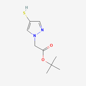 molecular formula C9H14N2O2S B13490952 tert-Butyl 2-(4-mercapto-1H-pyrazol-1-yl)acetate 