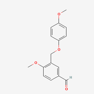 molecular formula C16H16O4 B1349105 4-甲氧基-3-[(4-甲氧基苯氧基)甲基]苯甲醛 CAS No. 438532-62-8