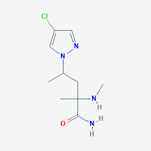 molecular formula C10H17ClN4O B13491072 4-(4-Chloro-1h-pyrazol-1-yl)-2-methyl-2-(methylamino)pentanamide 