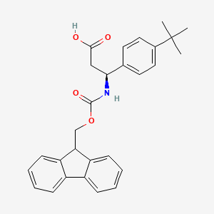 molecular formula C28H29NO4 B13491077 (3S)-3-(4-tert-butylphenyl)-3-({[(9H-fluoren-9-yl)methoxy]carbonyl}amino)propanoic acid 