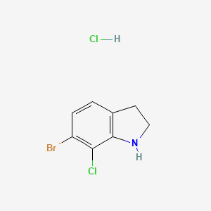 molecular formula C8H8BrCl2N B13491137 6-bromo-7-chloro-2,3-dihydro-1H-indole hydrochloride 