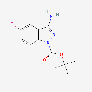 molecular formula C12H14FN3O2 B13491145 tert-butyl 3-amino-5-fluoro-1H-indazole-1-carboxylate 