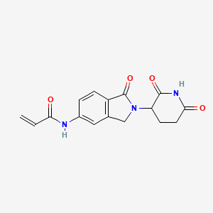 molecular formula C16H15N3O4 B13491152 N-[2-(2,6-dioxopiperidin-3-yl)-1-oxo-3H-isoindol-5-yl]prop-2-enamide 