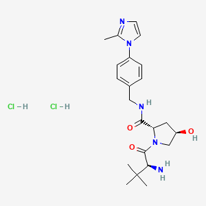 (2S,4R)-1-[(2S)-2-amino-3,3-dimethylbutanoyl]-4-hydroxy-N-{[4-(2-methyl-1H-imidazol-1-yl)phenyl]methyl}pyrrolidine-2-carboxamide dihydrochloride