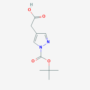 molecular formula C10H14N2O4 B13491207 2-(1-(tert-Butoxycarbonyl)-1H-pyrazol-4-yl)acetic acid 