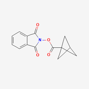 molecular formula C14H11NO4 B13491254 1,3-dioxo-2,3-dihydro-1H-isoindol-2-yl bicyclo[1.1.1]pentane-1-carboxylate 