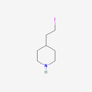 molecular formula C7H14IN B13491275 4-(2-Iodoethyl)piperidine 