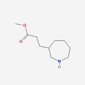 molecular formula C10H19NO2 B13491294 Methyl 3-(azepan-3-yl)propanoate 