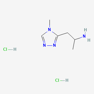 molecular formula C6H14Cl2N4 B13491299 1-(4-methyl-4H-1,2,4-triazol-3-yl)propan-2-amine dihydrochloride 