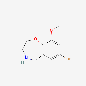 molecular formula C10H12BrNO2 B13491352 7-Bromo-9-methoxy-2,3,4,5-tetrahydro-1,4-benzoxazepine 