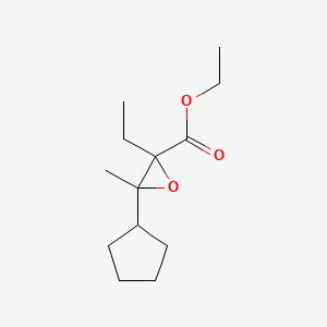 molecular formula C13H22O3 B13491368 Ethyl 3-cyclopentyl-2-ethyl-3-methyloxirane-2-carboxylate 