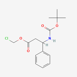 molecular formula C15H20ClNO4 B13491369 Chloromethyl 3-((tert-butoxycarbonyl)amino)-3-phenylpropanoate 