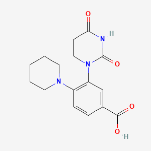 3-(2,4-Dioxo-1,3-diazinan-1-yl)-4-piperidin-1-ylbenzoic acid