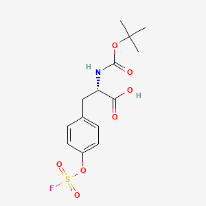 molecular formula C14H18FNO7S B13491395 (2S)-2-{[(tert-butoxy)carbonyl]amino}-3-{4-[(fluorosulfonyl)oxy]phenyl}propanoic acid 