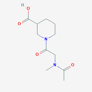 molecular formula C11H18N2O4 B13491398 1-(n-Acetyl-N-methylglycyl)piperidine-3-carboxylic acid 