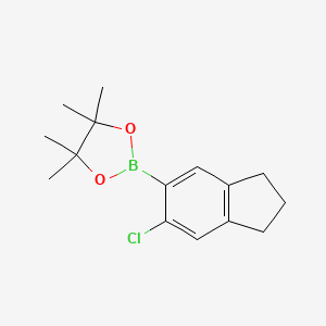 molecular formula C15H20BClO2 B13491421 2-(6-chloro-2,3-dihydro-1H-inden-5-yl)-4,4,5,5-tetramethyl-1,3,2-dioxaborolane 