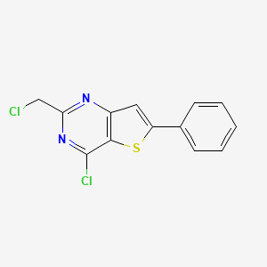 molecular formula C13H8Cl2N2S B13491441 4-Chloro-2-(chloromethyl)-6-phenylthieno[3,2-d]pyrimidine 